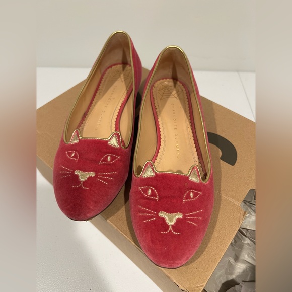Charlotte Olympia Embroidered Kitty Ballet - Picture 1 of 4